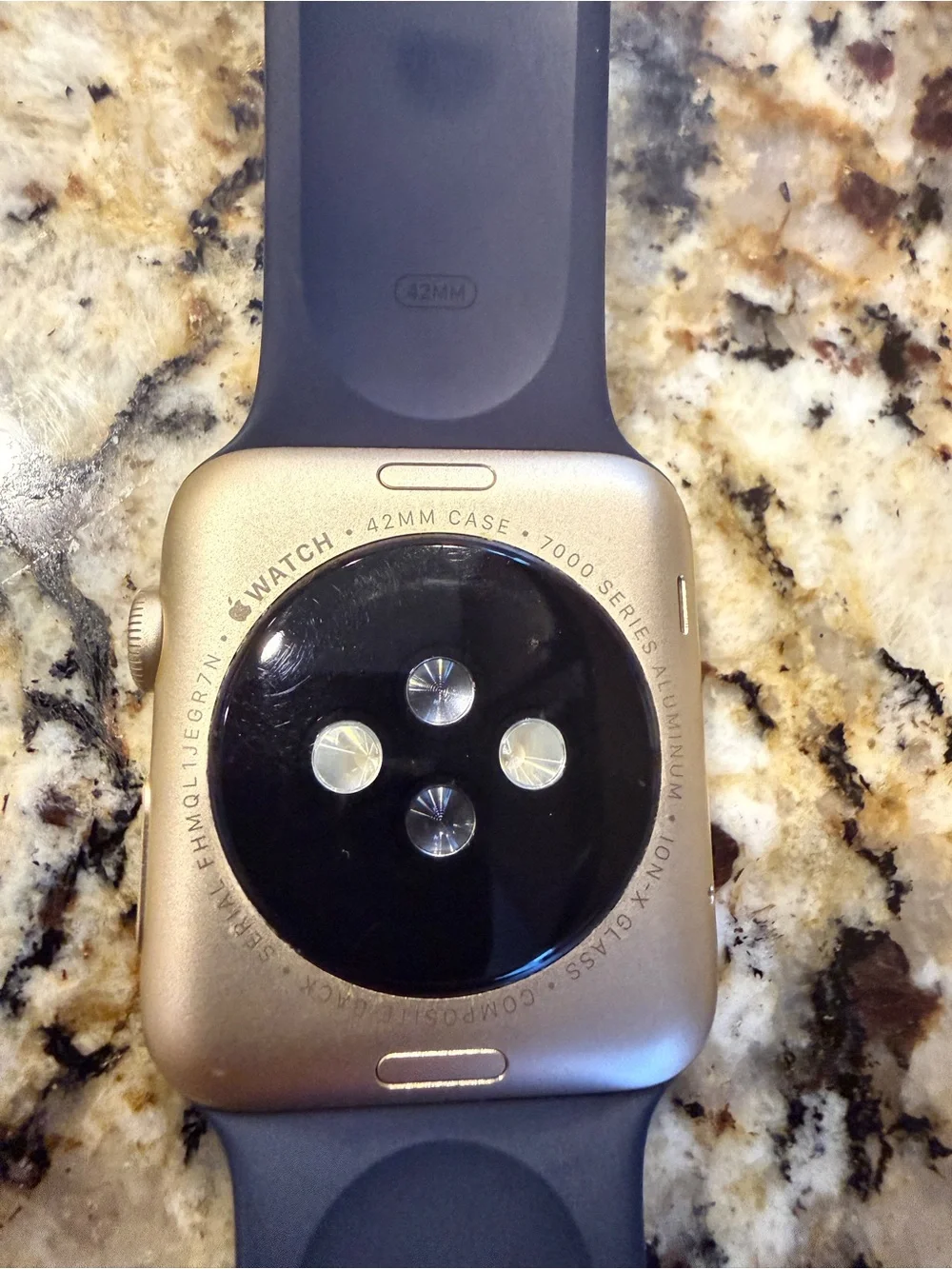 Apple Watch with Deep Navy Silicone Sport Band - Blue